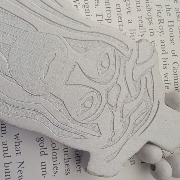 White Wooden Beaded Jesus Necklace - Picture 4 of 8